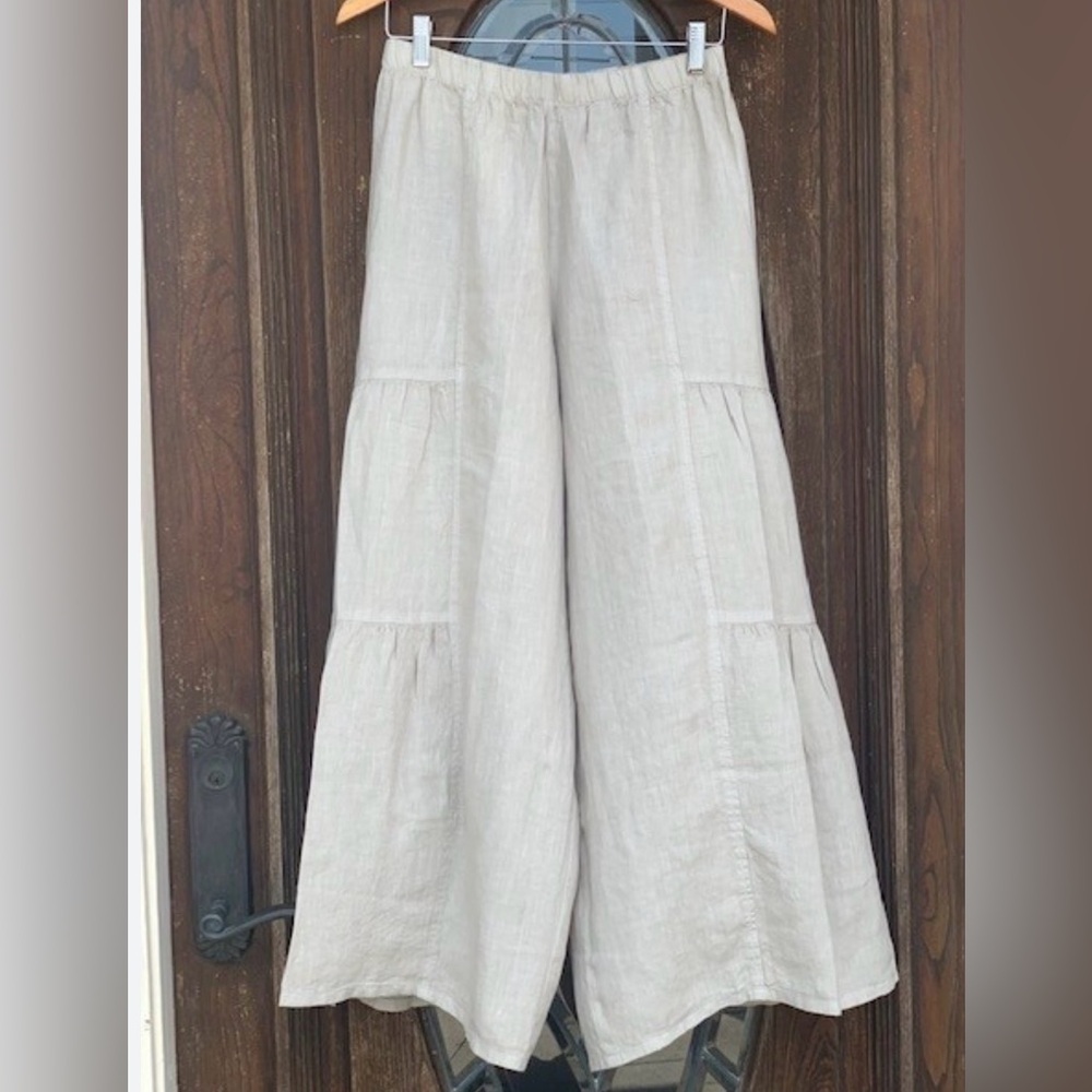 Womens Match Point Cha Cha Linen Pant White Sz M NWT